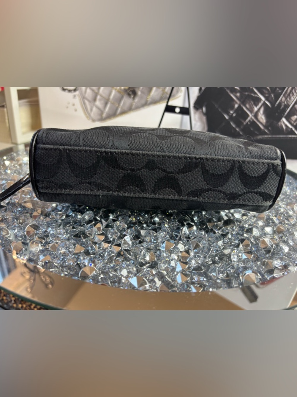 Coach Black Signature Jacquard Cosmetic Pouch - Picture 7 of 10